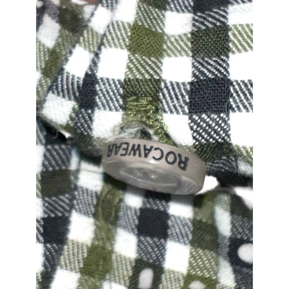 Rocawear Men's Checkered Shirt Long Sleeve Button Down‎ Mens Size 3XL Green - Picture 6 of 8